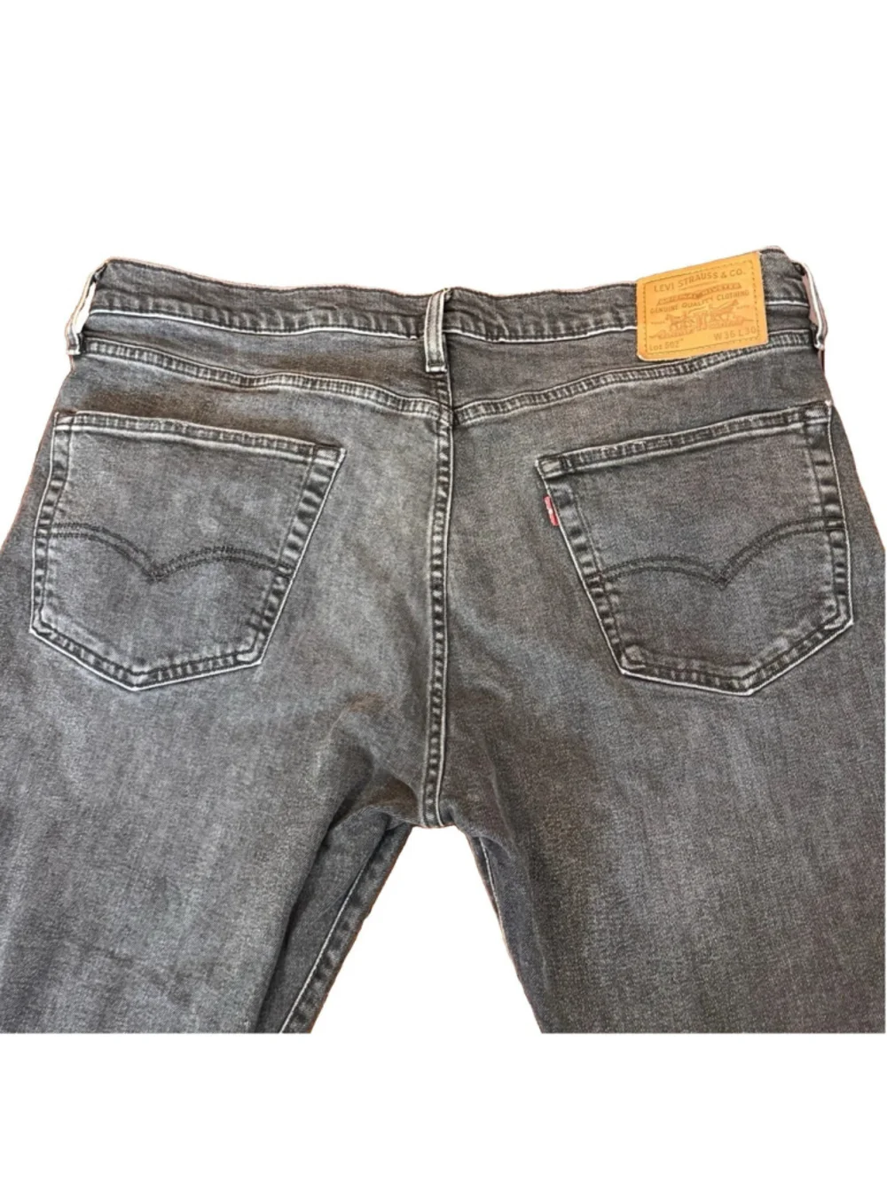 Levi's 502 Mens Regular Tapered Fit Jeans 36X28 Black Wash Denim
